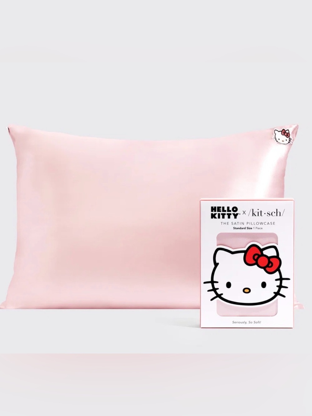 Kitsch x Hello Kitty Pink Satin Pillowcase Standard/Queen